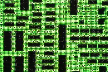 Green electronic circuit board as background