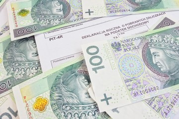 Fototapeta na wymiar Polish tax form