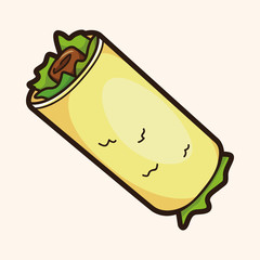 Fried foods theme chicken wrap elements