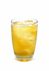 Glass of beer isolated on white background.
