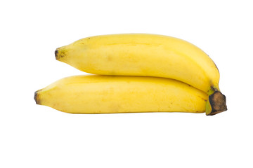 Closed up banana on white