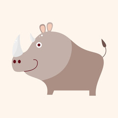 animal rhino cartoon theme elements