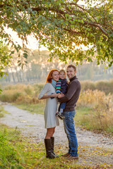 Young Attractive Parents and Child Portrait