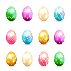 Set of Easter eggs with decorative patterns