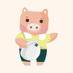 animal worker cartoon theme elements