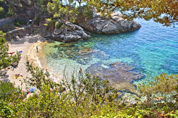 Fototapeta na wymiar Cala del Pi en Platja d'Aro (Costa Brava), Catalonia, Spain