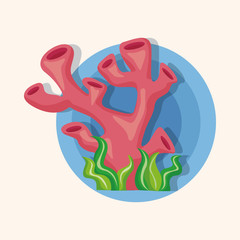 sea animal coral cartoon theme elements
