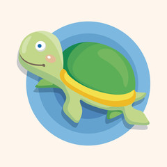 sea animal turtle cartoon theme elements
