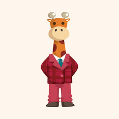 animal giraffe worker cartoon theme elements