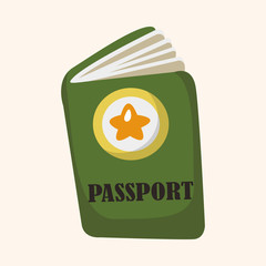 Travel equipment passport theme elements