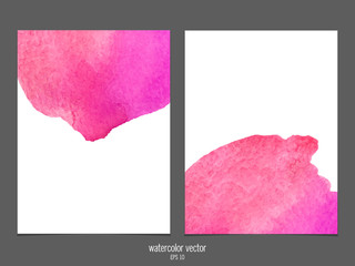 Vector background with watercolor pink and red.