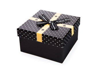 Black gift box white background