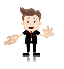 Ben Boy Friendly Business Man Manager Boss Cartoon Illustration