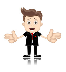 Ben Boy Friendly Business Man Manager Boss Cartoon Illustration