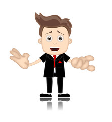 Ben Boy Friendly Business Man Manager Boss Cartoon Illustration