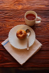 baked apple and a cup of tea