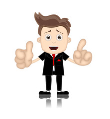 Ben Boy Friendly Business Man Manager Boss Cartoon Illustration