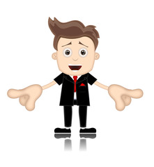 Ben Boy Friendly Business Man Manager Boss Cartoon Illustration