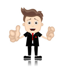 Ben Boy Friendly Business Man Manager Boss Cartoon Illustration
