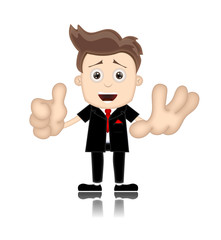 Ben Boy Friendly Business Man Manager Boss Cartoon Illustration
