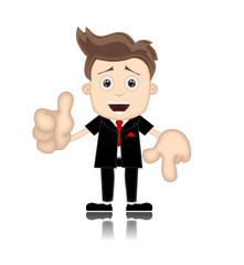 Ben Boy Friendly Business Man Manager Boss Cartoon Illustration