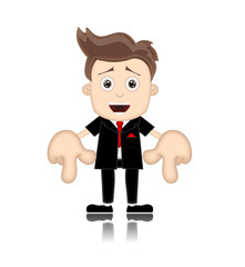 Ben Boy Friendly Business Man Manager Boss Cartoon Illustration