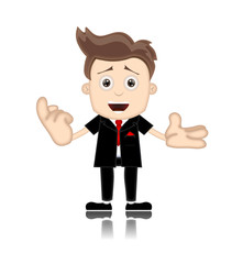 Ben Boy Friendly Business Man Manager Boss Cartoon Illustration