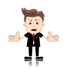 Ben Boy unfriendly Business Man Manager Boss Cartoon Illustratio