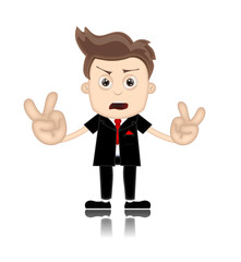 Ben Boy unfriendly Business Man Manager Boss Cartoon Illustratio