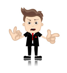 Ben Boy unfriendly Business Man Manager Boss Cartoon Illustratio