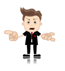 Ben Boy unfriendly Business Man Manager Boss Cartoon Illustratio
