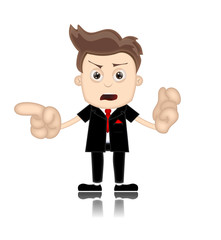 Ben Boy unfriendly Business Man Manager Boss Cartoon Illustratio