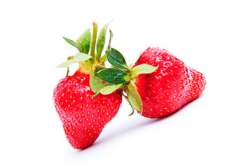 Strawberries isolated on white background