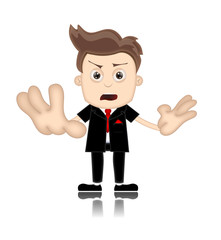 Ben Boy unfriendly Business Man Manager Boss Cartoon Illustratio
