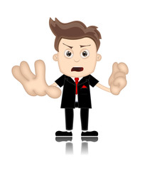 Ben Boy unfriendly Business Man Manager Boss Cartoon Illustratio