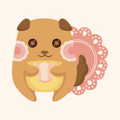 animal dog having afternoon tea theme elements
