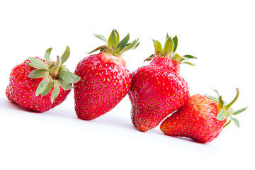 Strawberries isolated on white background