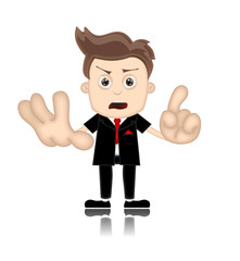 Ben Boy unfriendly Business Man Manager Boss Cartoon Illustratio