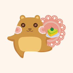 animal squirrel having afternoon tea theme elements