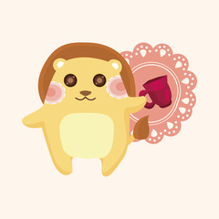 animal squirrel having afternoon tea theme elements