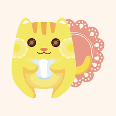 animal cat having afternoon tea theme elements