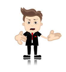 Ben Boy unfriendly Business Man Manager Boss Cartoon Illustratio