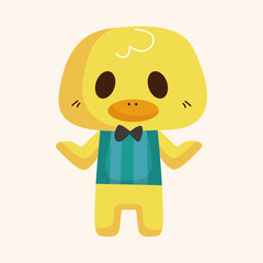 animal duck waiter cartoon theme elements
