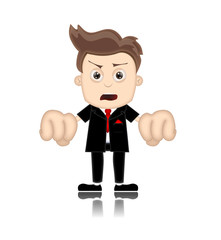 Ben Boy unfriendly Business Man Manager Boss Cartoon Illustratio