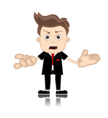 Ben Boy unfriendly Business Man Manager Boss Cartoon Illustratio