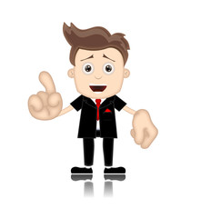 Ben Boy Friendly Business Man Manager Boss Cartoon Illustration