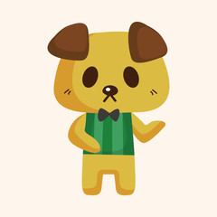 animal dog waiter cartoon theme elements