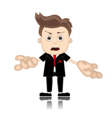 Ben Boy unfriendly Business Man Manager Boss Cartoon Illustratio