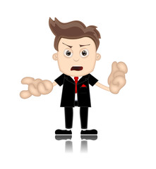 Ben Boy unfriendly Business Man Manager Boss Cartoon Illustratio