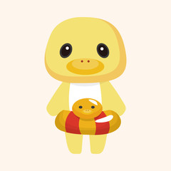 animal duck summer cartoon theme elements